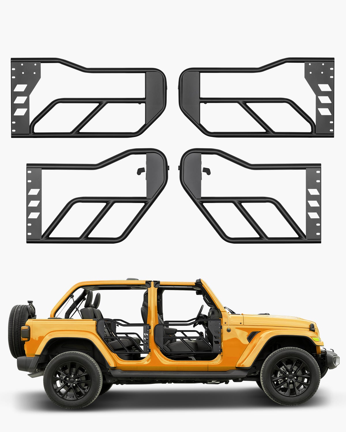 Drzwi rurowe 4-drzwiowe Jeep do Jeepa Wranglera JK z lat 2007-2018 w stylu Adventure VEVOR