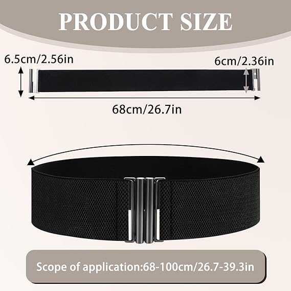 Ceinture élastique large pour femme, ceinture élastique vintage