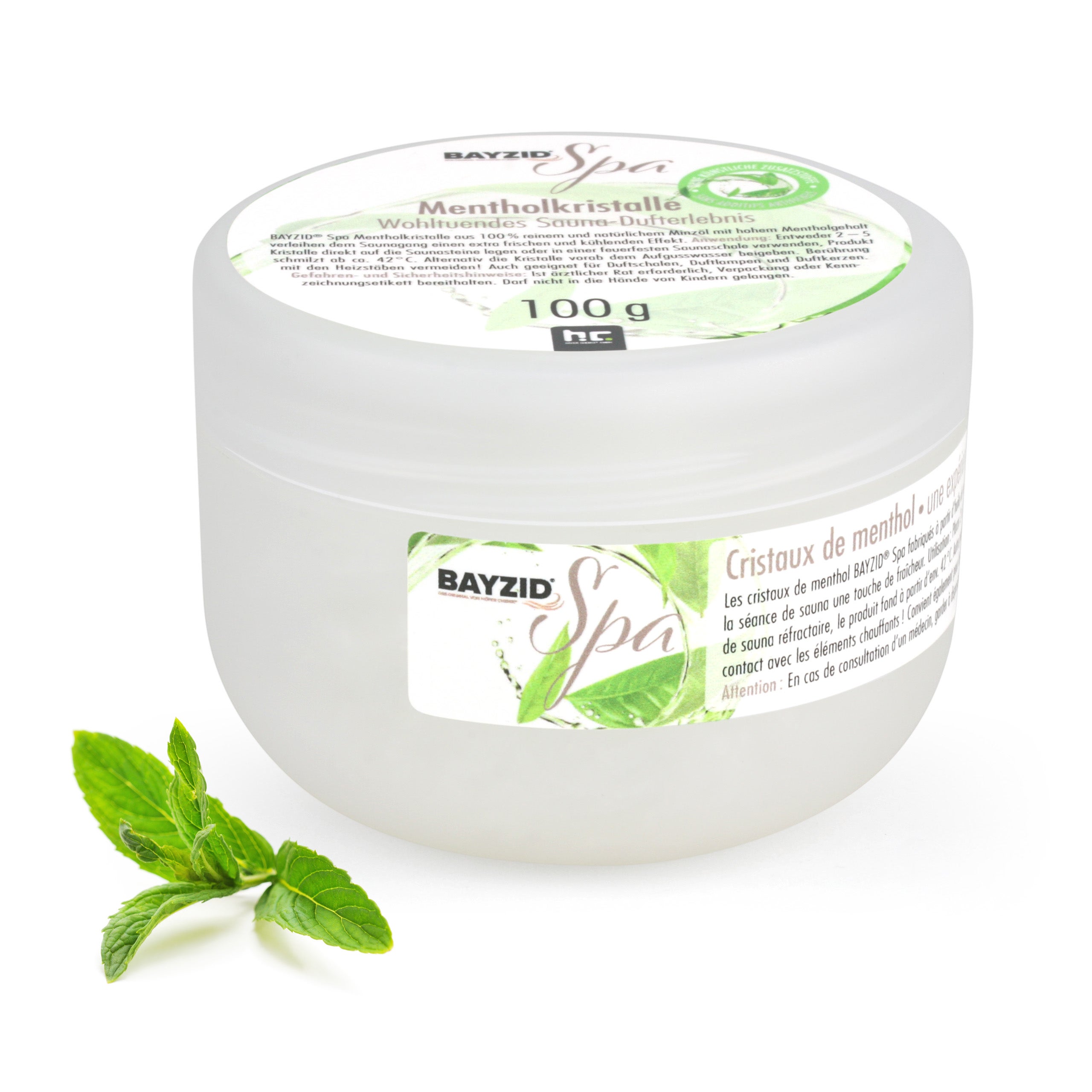 4 x Cristaux de menthol BAYZID® SPA pour sauna en pot de 100 g | Leroy ...