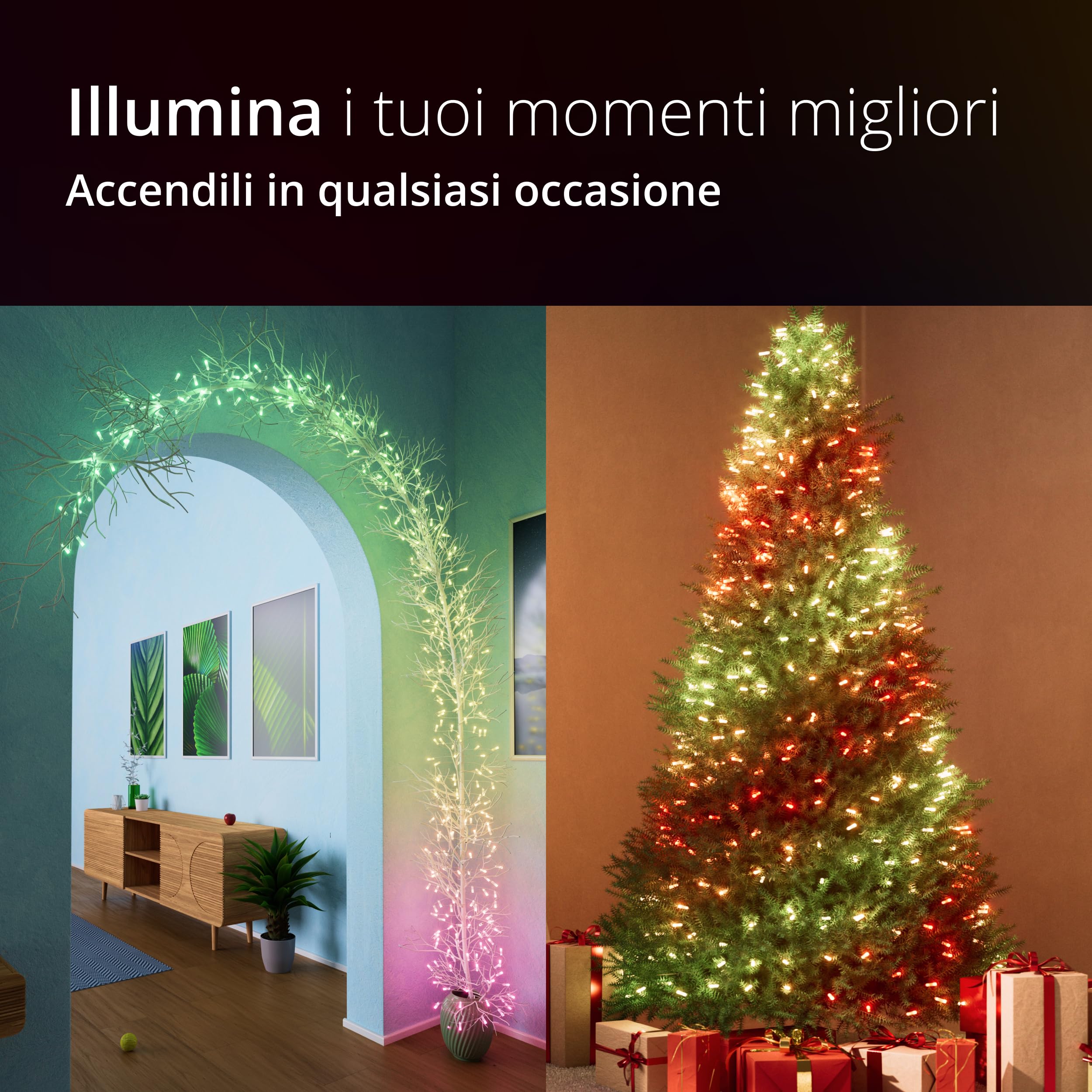 TWINKLY Guirlande Bougie connectée IP20 12m 200 LEDS RGB fil vert CANDIES - 8