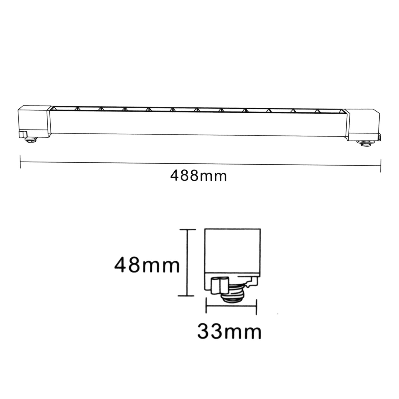Track spot monophasé barre 12 LED 26W sortie 312W spot réglable intérieur magasin fenêtre bureau 230V-BLACK LIGHT 4000K - 4