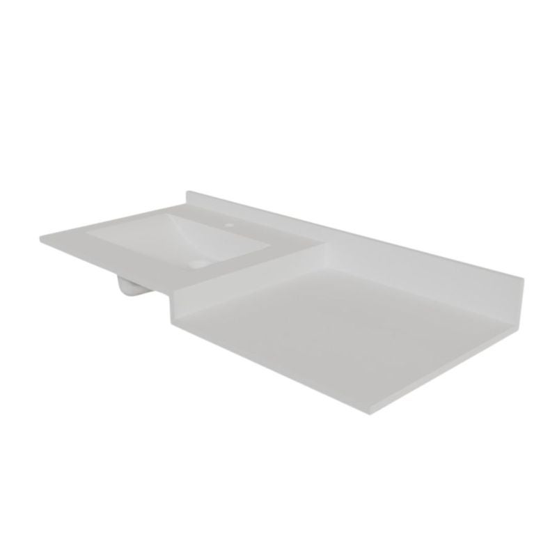 Plan vasque 120 cm en résine 1 vasque décentrée - ATOLL - 6