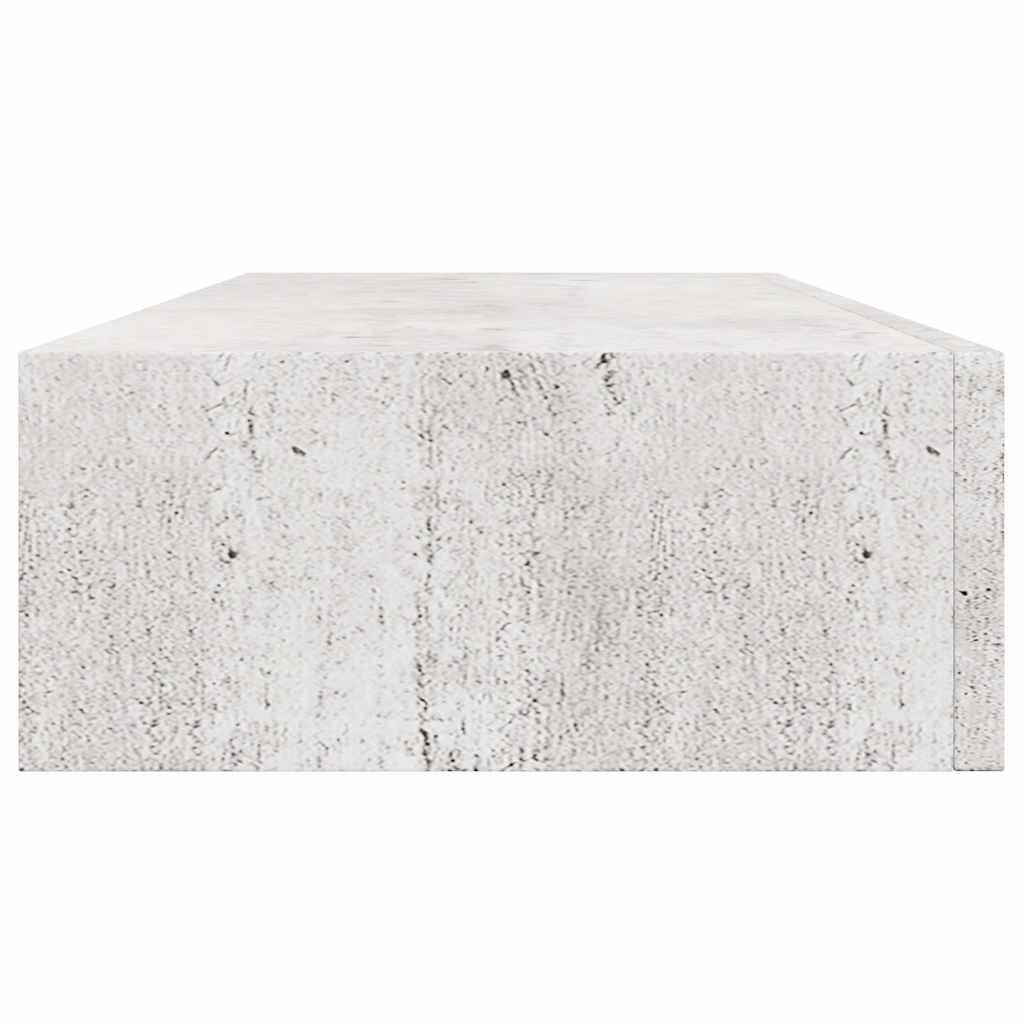 vidaXL Étagère à tiroir murale Gris béton 60x23,5x10 cm MDF - 6