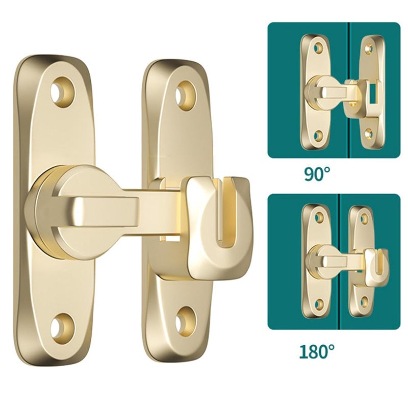 Loquet pivotant robuste, 90°/180°, pour portes, granges, garages, jardins, clôtures (doré) - 4
