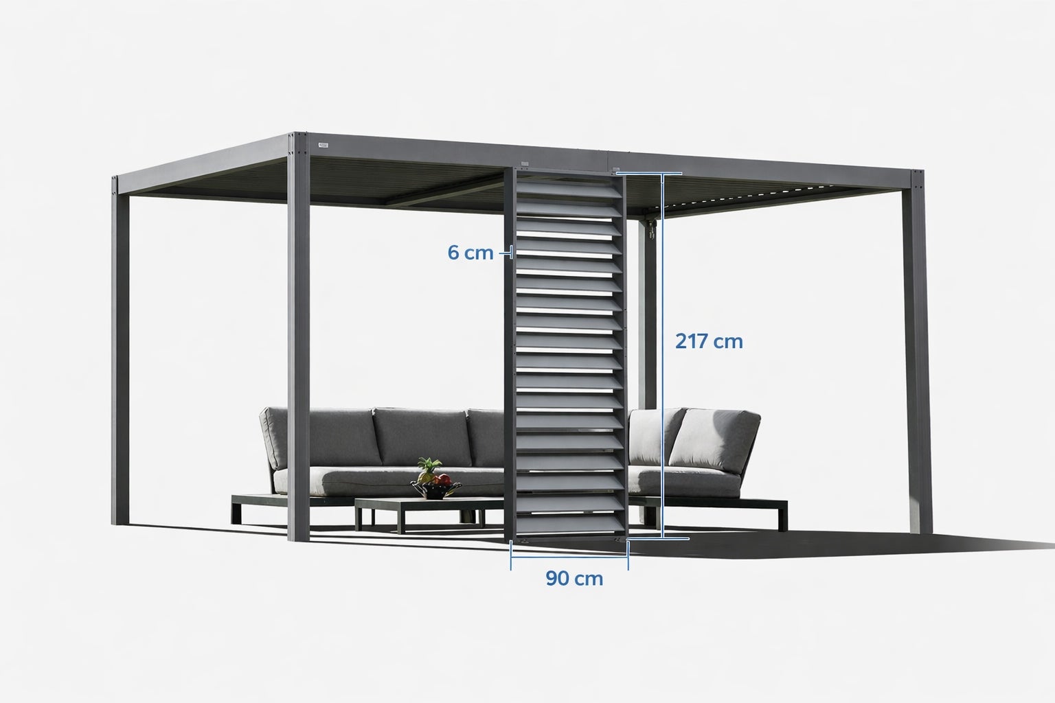 Pergola Altana Tarasowa Aluminiowa z otwieranym dachem Antracyt 3x4m - 7