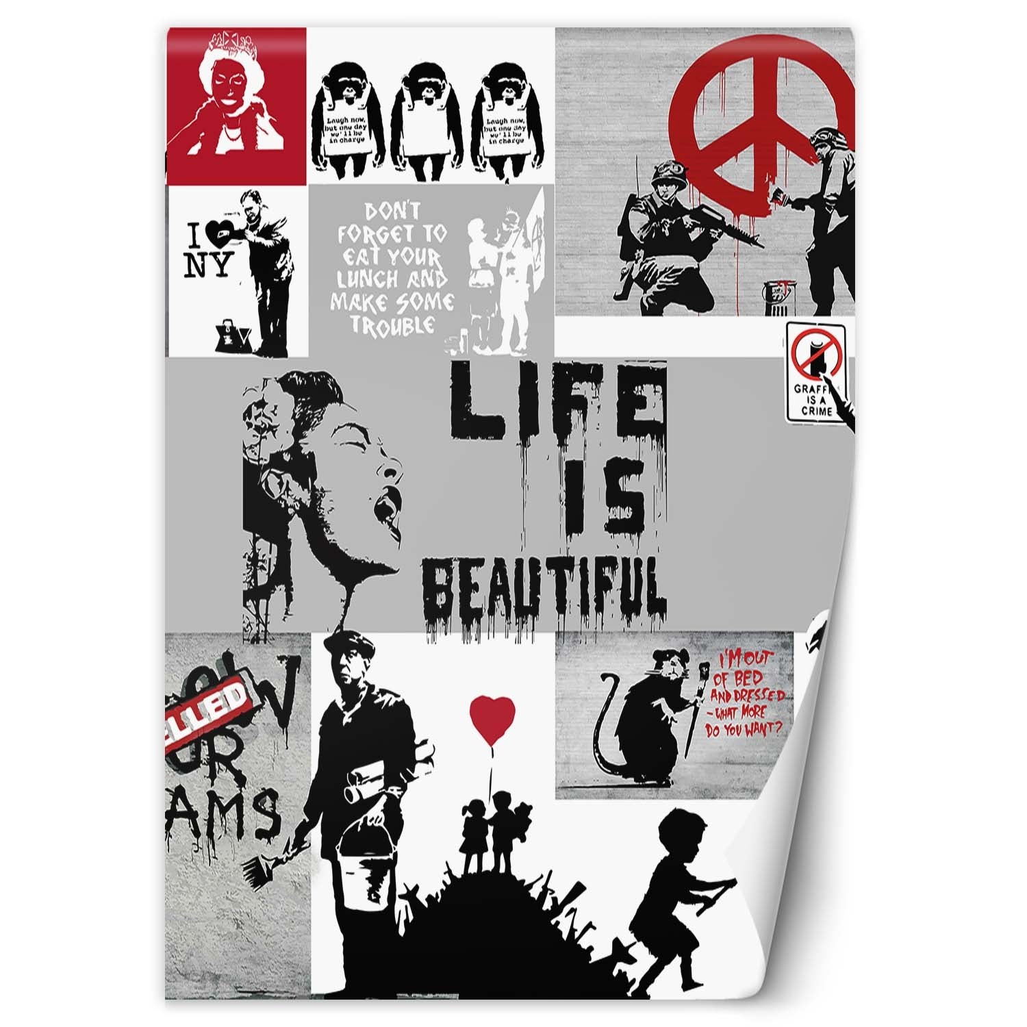 Fototapeta, Kolaż Banksy 200x280