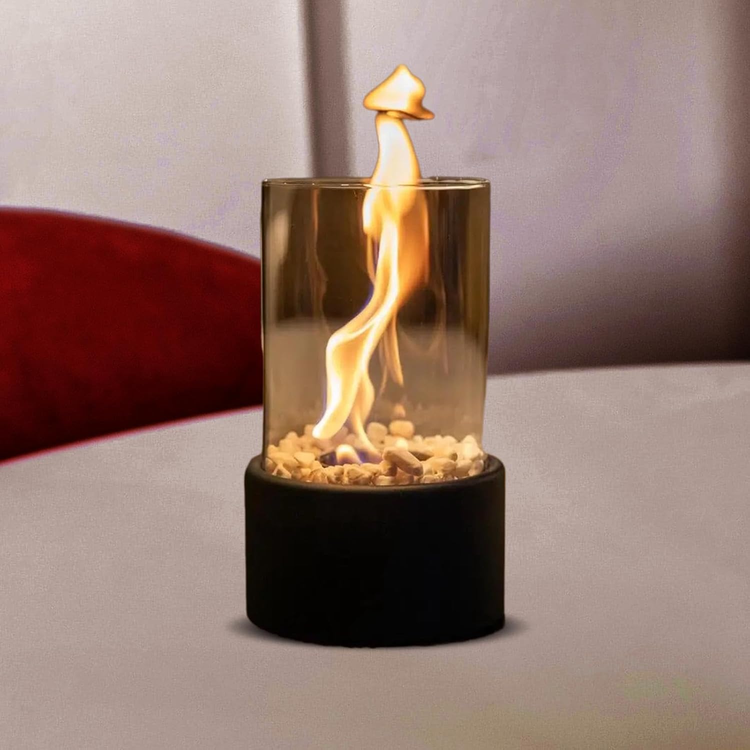 Lareira de mesa portátil com cobertura para pátios, cozinha e refeições ao ar livre | Lareiras e fogueiras externas | Preta, 12 x 22 cm. - 4