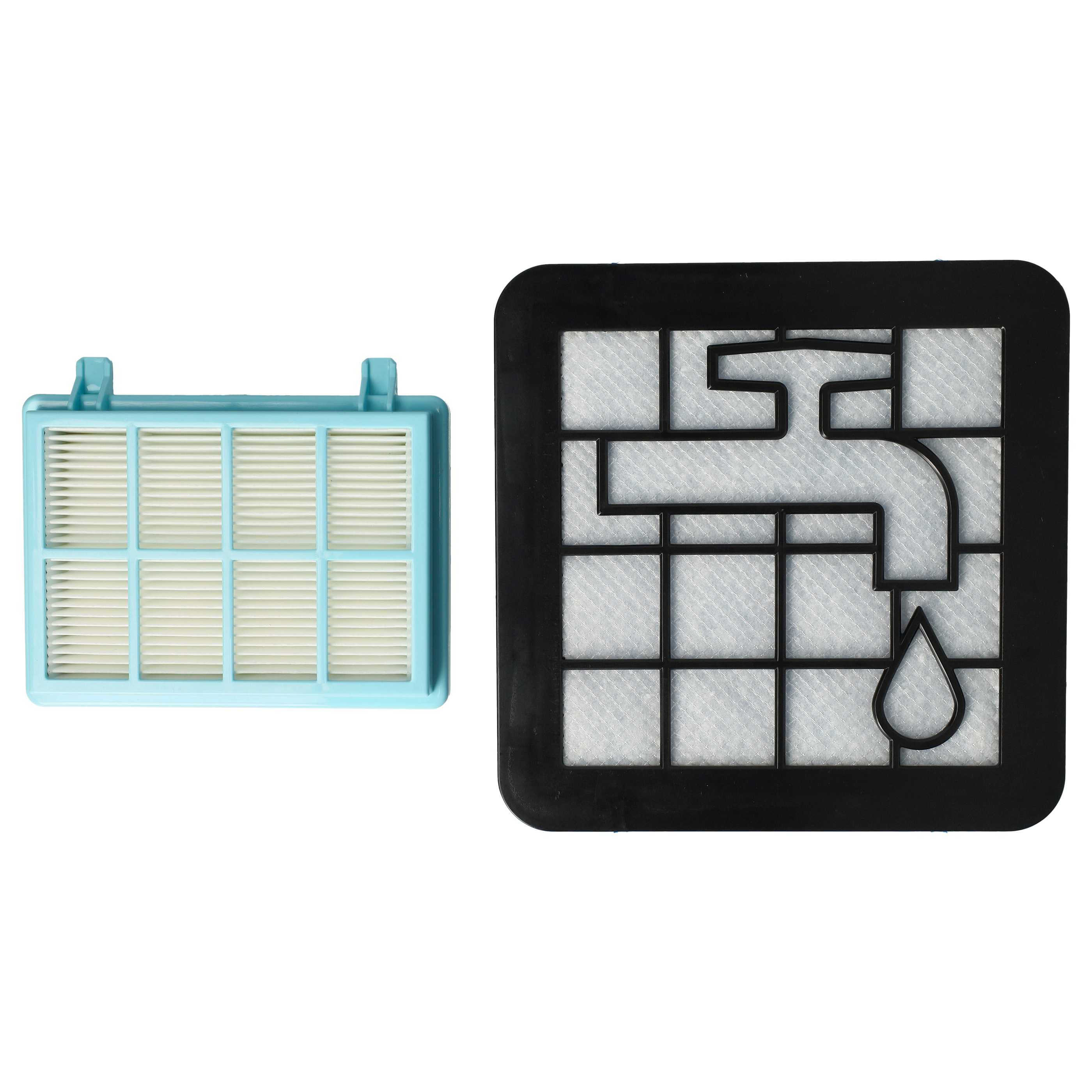 vhbw Lot de 3 filtres compatible avec Philips PowerPro Compact FC9328/09, FC9328/69 aspirateur - filtre HEPA, filtre protection moteur, filtre mousse - 3
