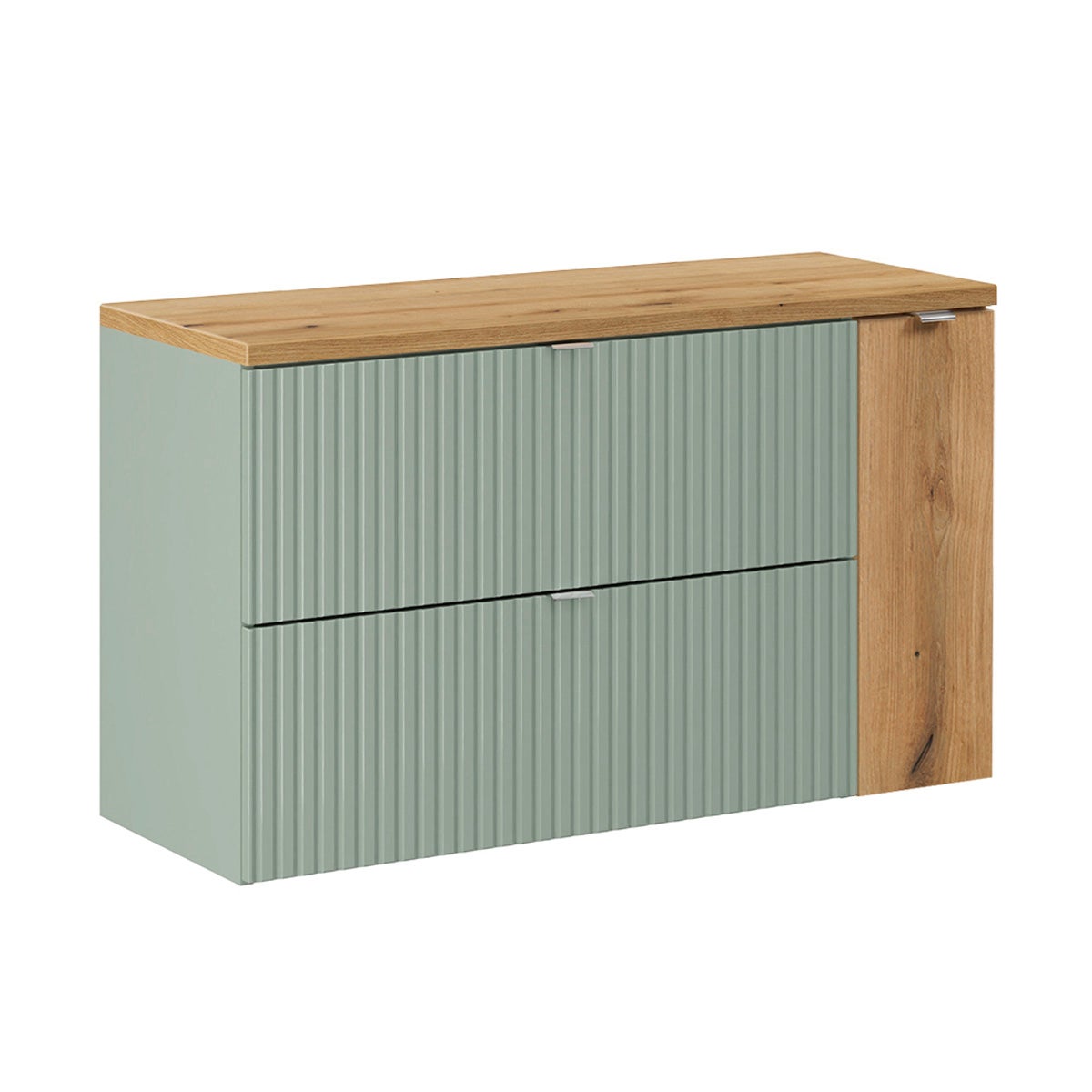 Mueble bajo lavabo 100cm verde jade y madera