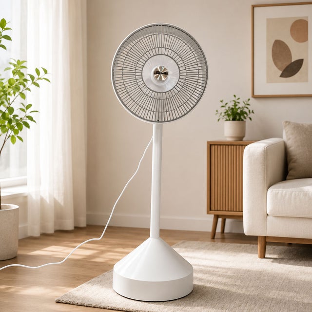 Ventilateur 2-en-1 de Table et sur Pied 70W, 3 Hauteurs Réglables 58/80/100 cm, 3 Vitesses, Minuterie 3/6/9H et Rangement Intégré à la Base