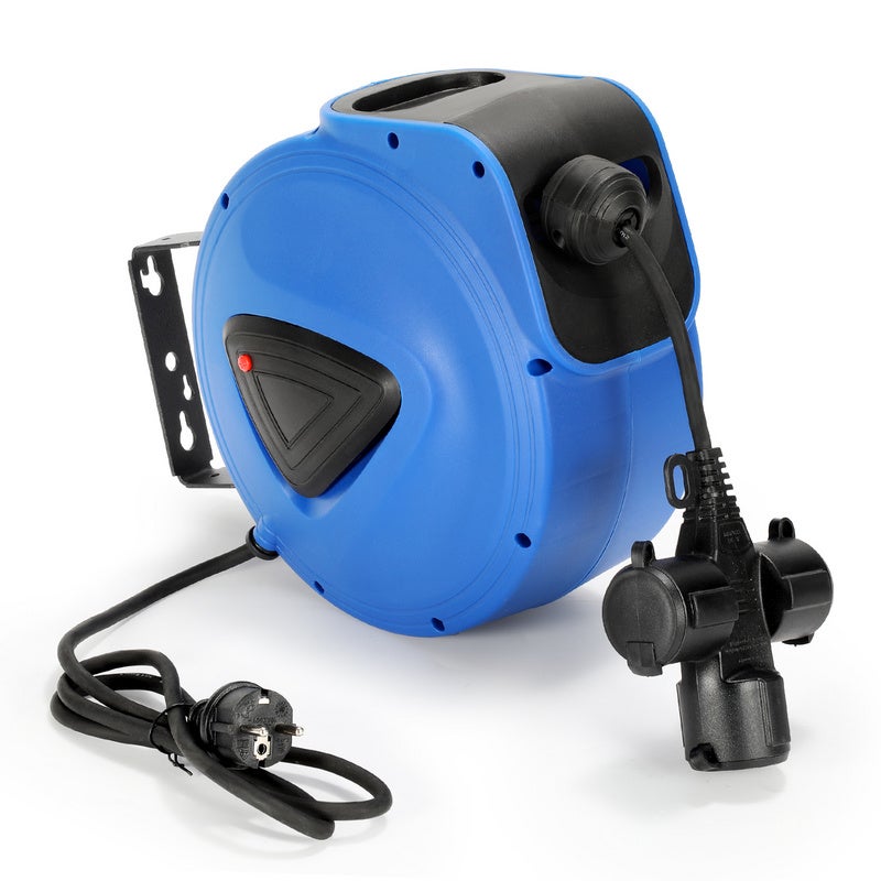 Enrouleur de câble électrique 4 Schuko 2P+T 16A 230V 3m Solera 7429 - Cablematic