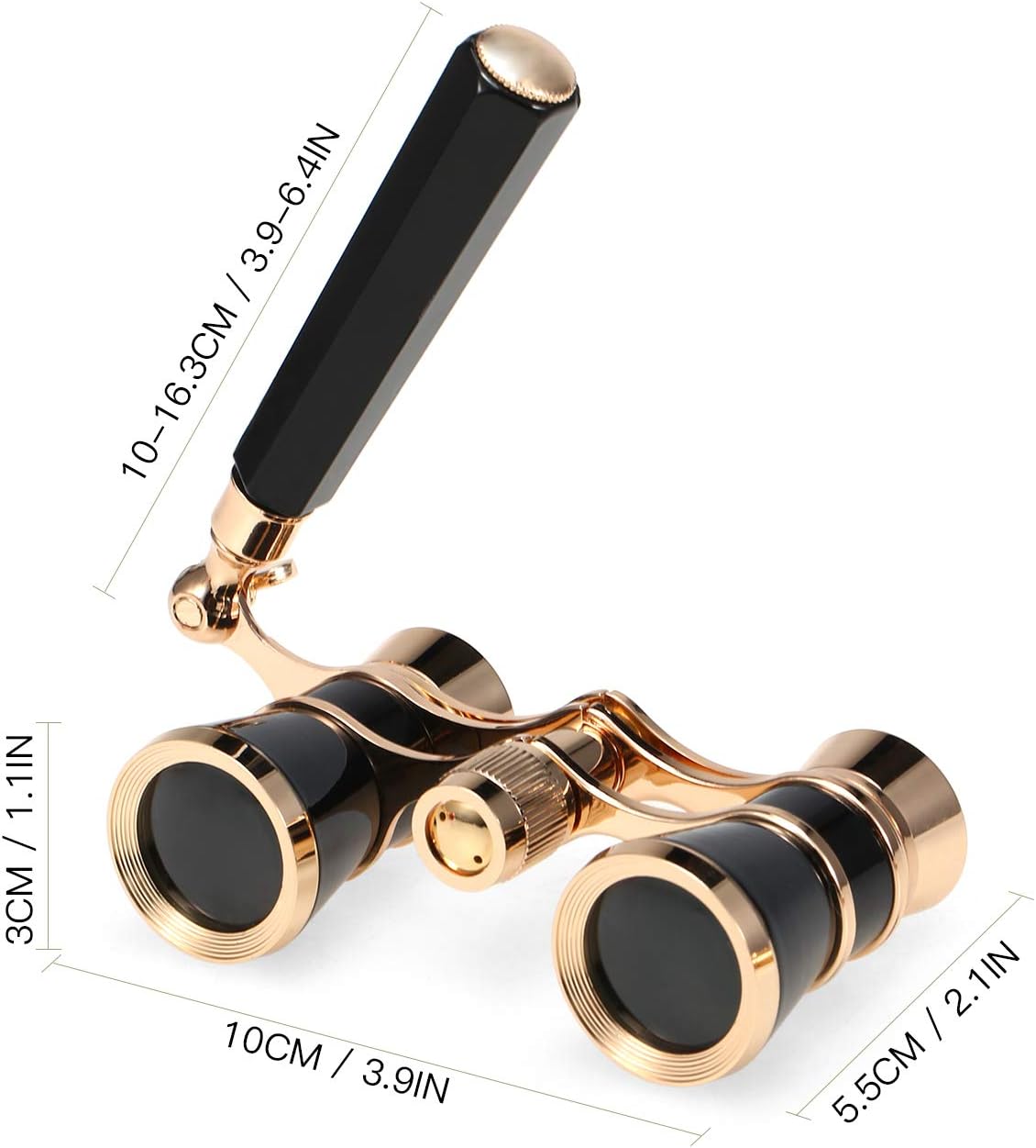 Jumelles d'opéra, jumelles de théâtre 3 x 25, portables, compactes et légères avec poignée pour adultes et enfants (noires) - 4