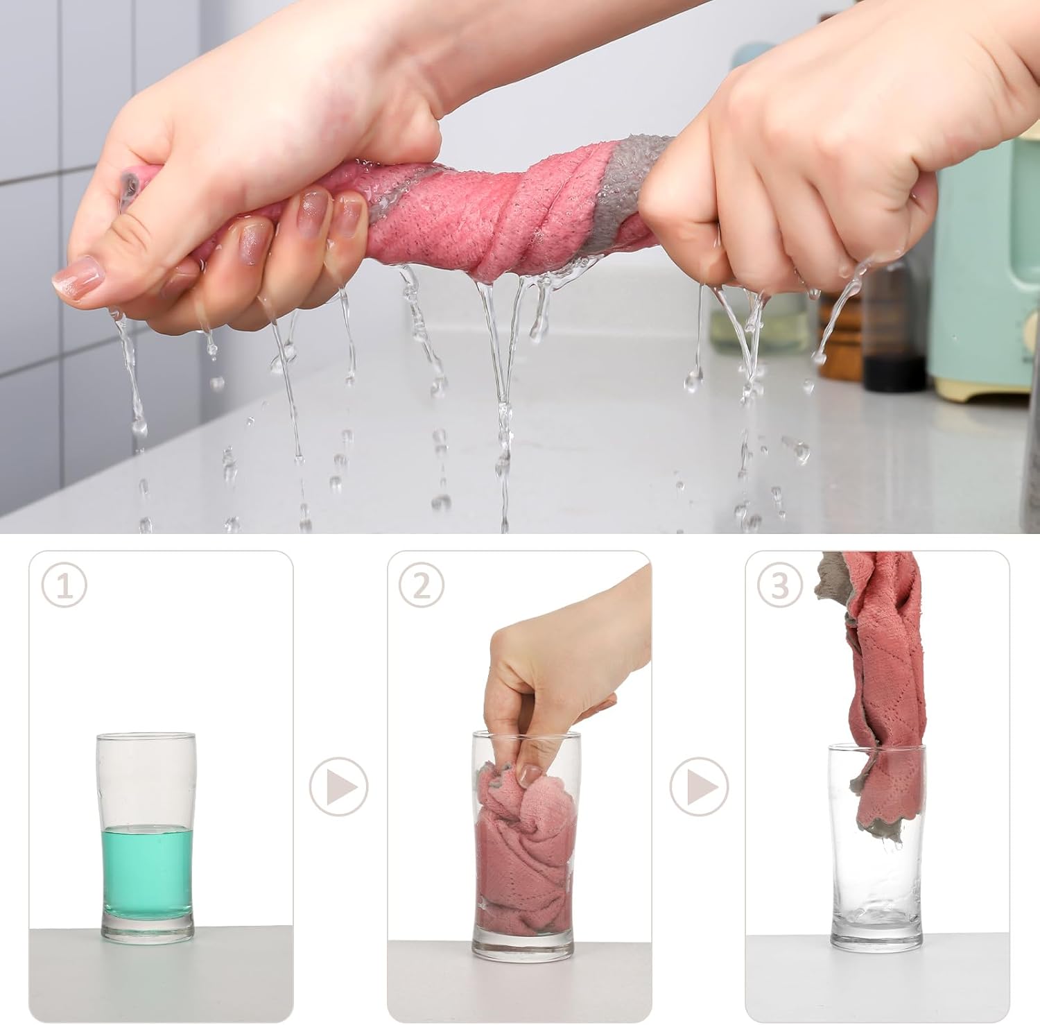 Set Da 12 Panni In Microfibra Per Pulizia Cucina – Ultra Assorbenti E Riutilizzabili – 30x30 Cm Multicolore