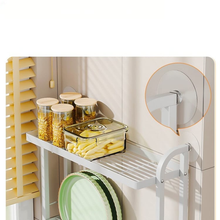Égouttoir étroit et minimaliste, étagère de cuisine multifonction, support à vaisselle à plusieurs niveaux, sans perçage, blanc - 3