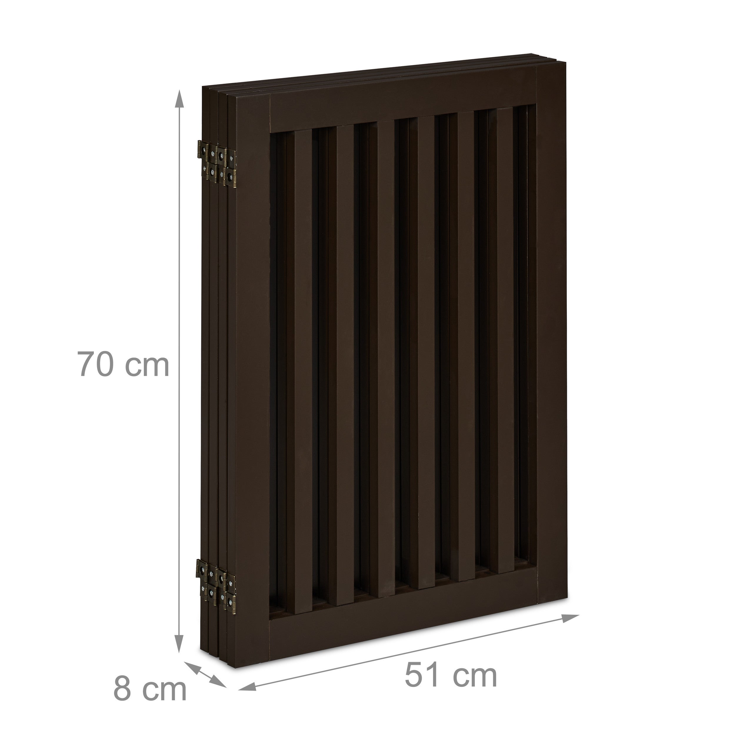 Barrière de sécurité pour chiens à 4 panneaux, pliable et autoportante, 70 x 206 cm, avec pieds, MDF marron, Relaxdays - 5