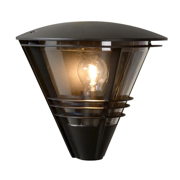 Kinkiet zewnętrzny LIVIA czarno-transparentny 1xE27x20W wym:25x27x17,5cm IP44 Lucide
