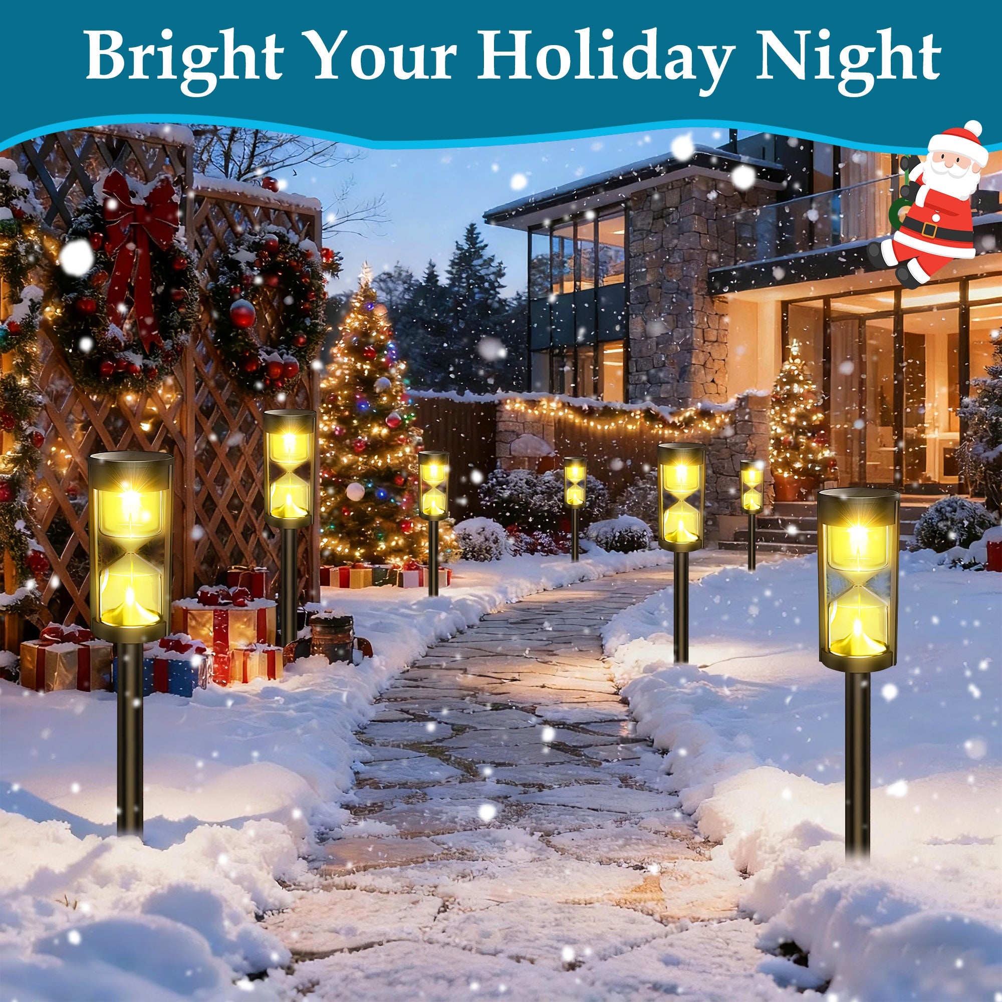 LUXEN Luces De Camino Solares Para Exterior, 3000k Impermeables, Luces De Acera Solares Luz De Paisaje Para Sendero Entrada De Auto Patio Jardín - 2