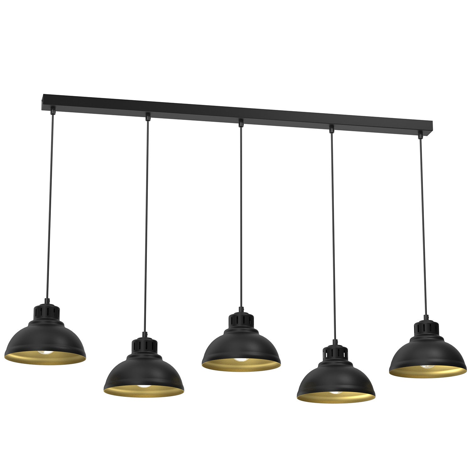 Lampa wisząca Sven czarny mat-złoty mat 5xE27x15W wym: 110 x 125 x 21 cm metal Luminex