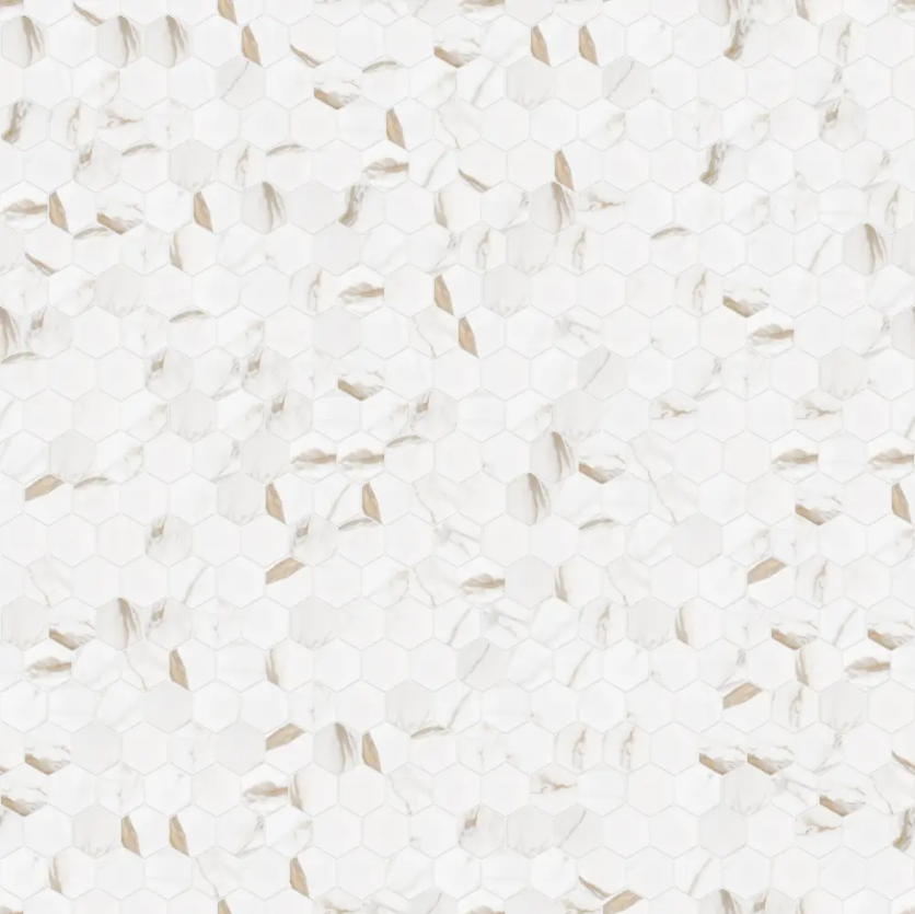 Mosaïque en céramique sur filet pour salle de bain ou cuisine 29.7 cm x 26.2 cm - Gold Honey - 8