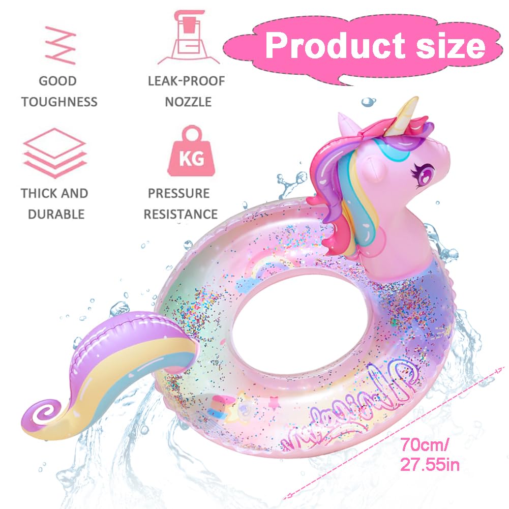 Bouée Gonflable Licorne Pour Enfants 5-9 Ans - Cercle De Natation Licorne Plage Piscine