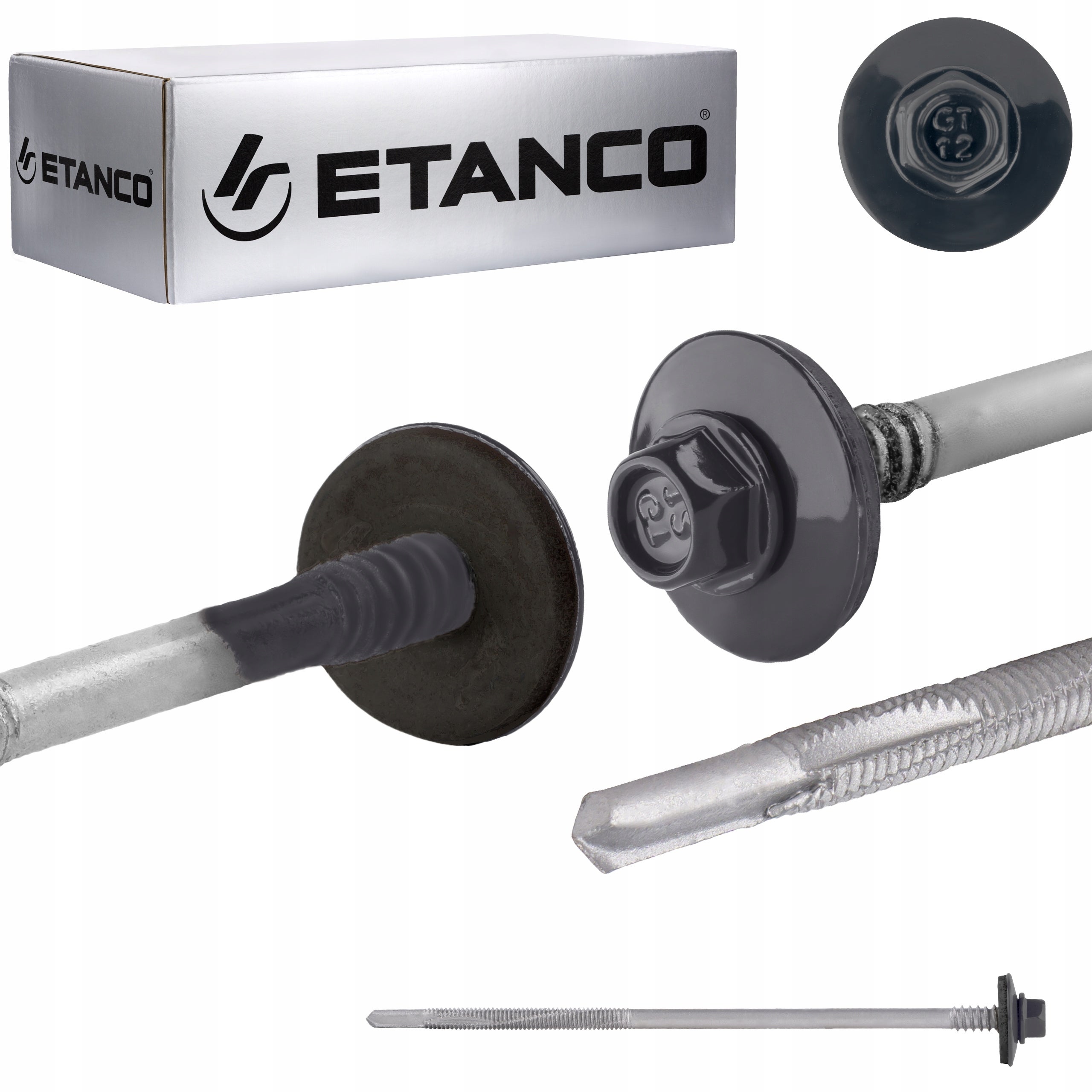 Wkręty do płyt warstwowych Etanco GTR12 SP 5,5/6,3x150mm RAL 7016 100szt