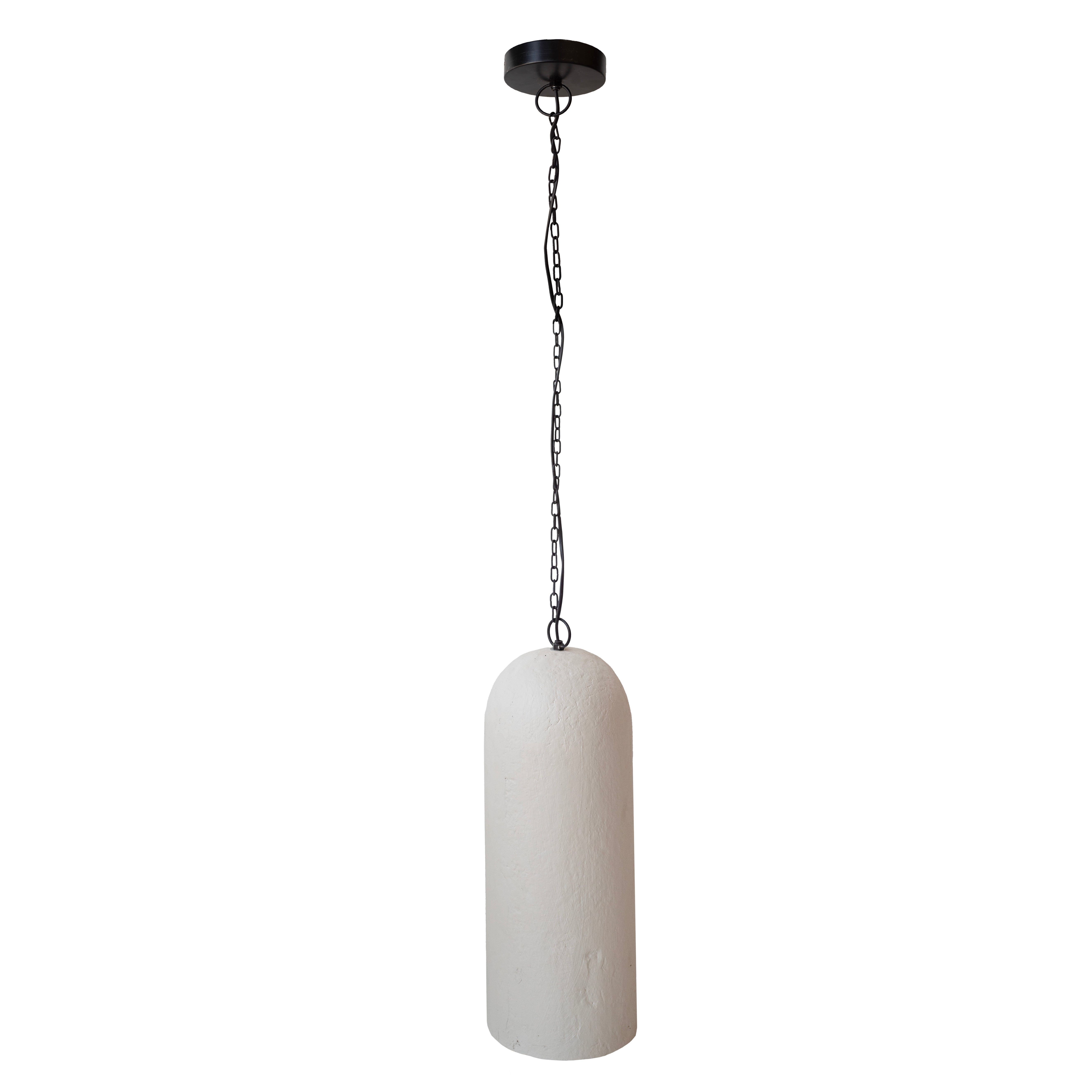 Lampa wisząca z papier-mâché beżowa w stylu Wabi-Sabi 20x20x60 cm – Dekoracyjna i przytulna