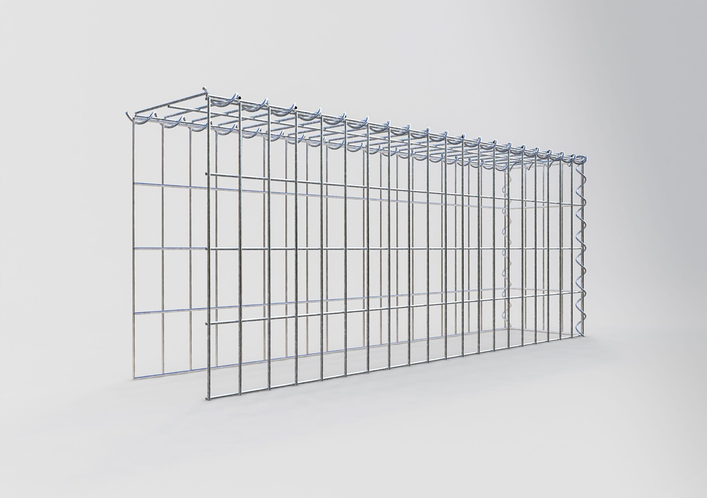 Gavión para ampliar y apilar, 100x40x20cm (LxHxP), malla 5 x 10cm, sin rejilla frontal ni inferior - 2