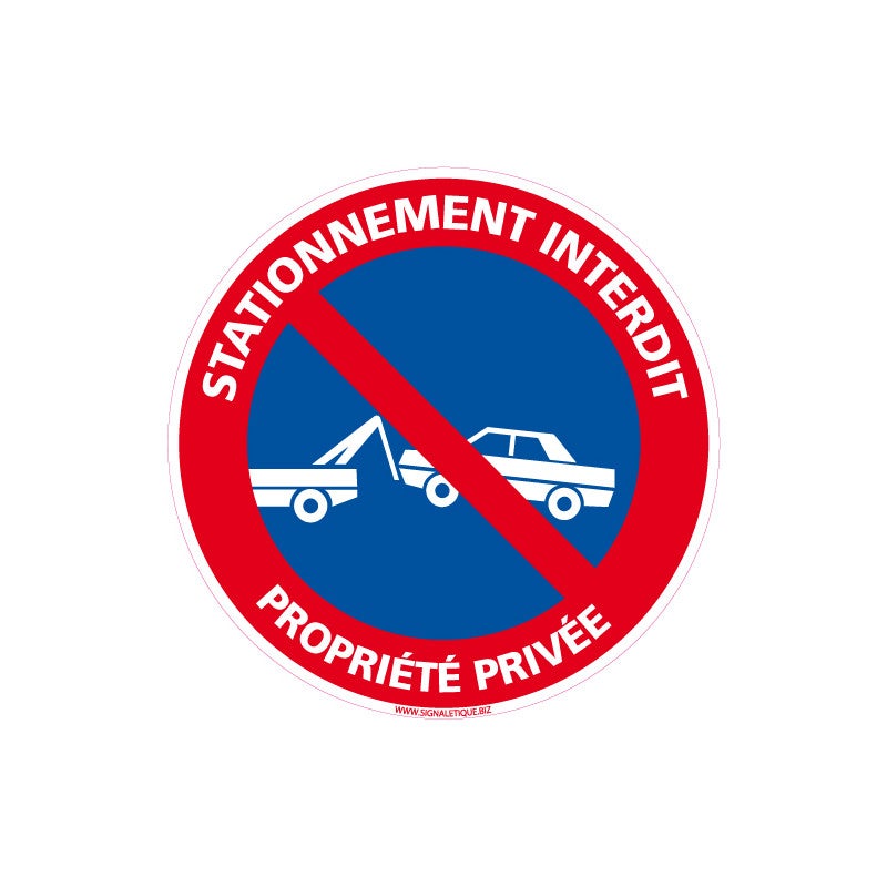 AUA SIGNALETIQUE - Panneau stationnement interdit parking privé 2