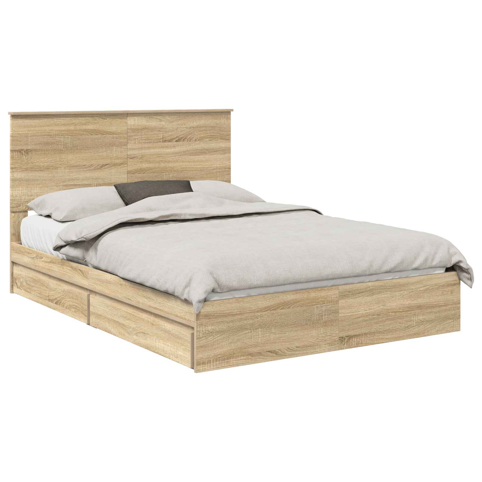 Lit de Rangement Chêne 140 x 200 cm Bois d'ingénierie - 2