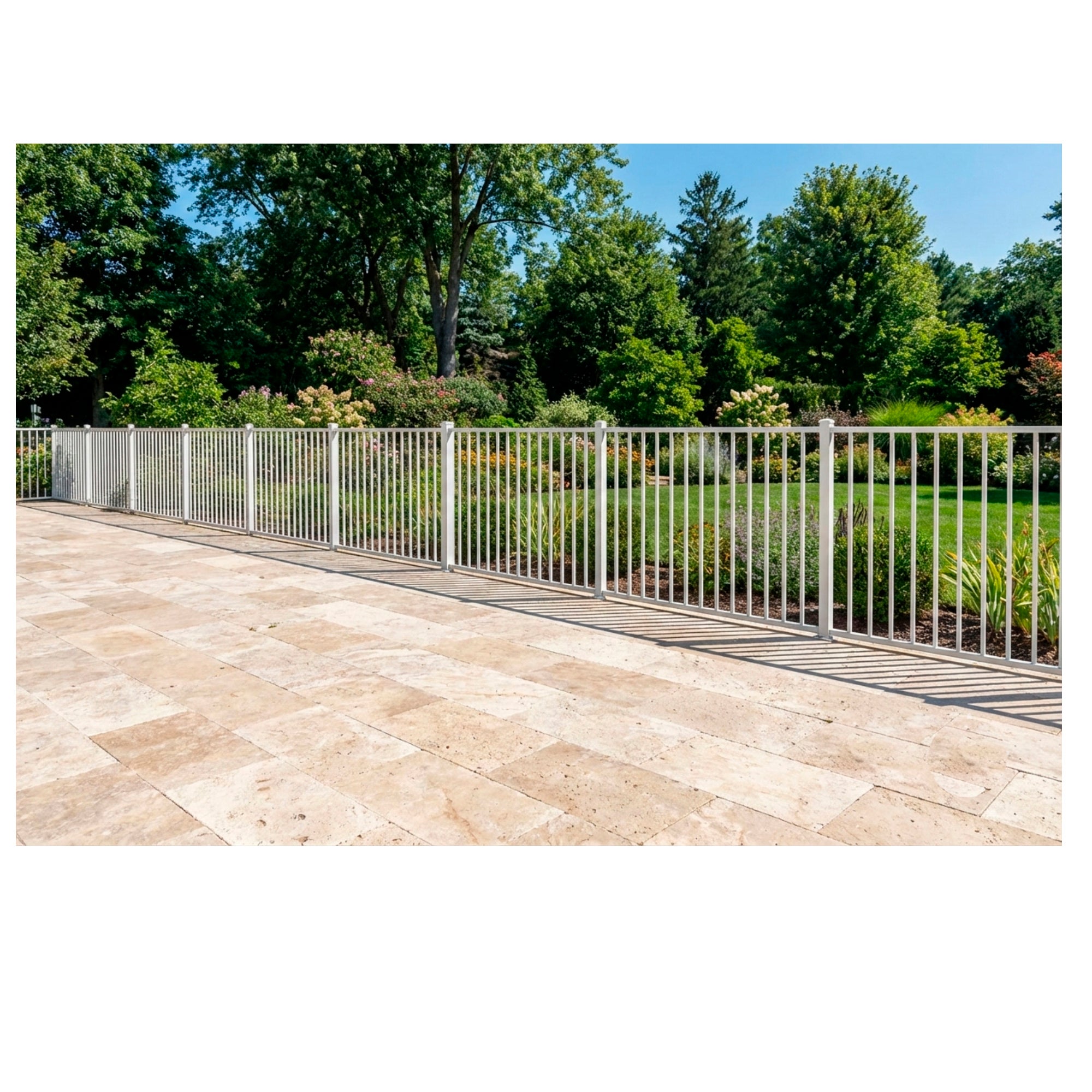 Clôture de jardin BLANC – 200 cm de largeur x 110 cm de hauteur - 9