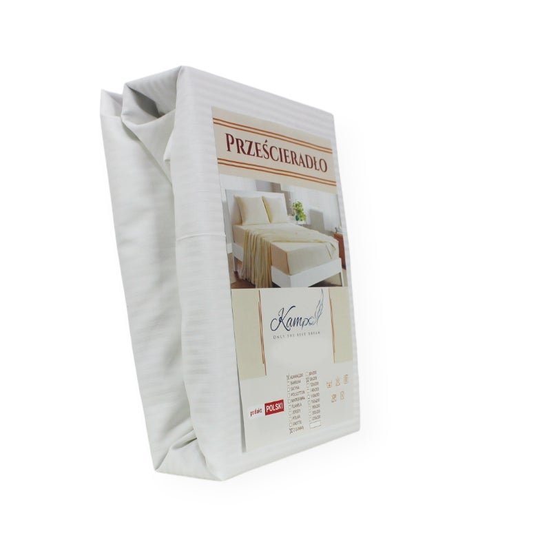 Zdjęcia - Pościel Kam-Pol prześcieradło hotelowe z gumką pasek 4 mm biały 80x220 cm