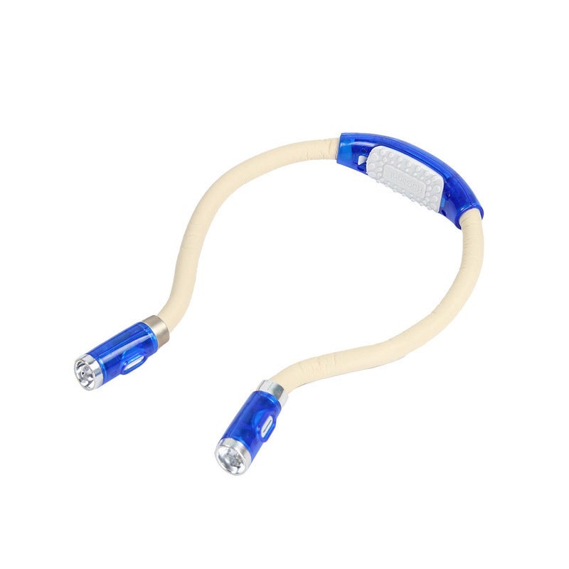 Lampka do czytania LED na szyję – bez użycia rąk – 3 poziomy jasności – elastyczna –idealna do czytania, robienia na drutach i podróżowania –niebieska