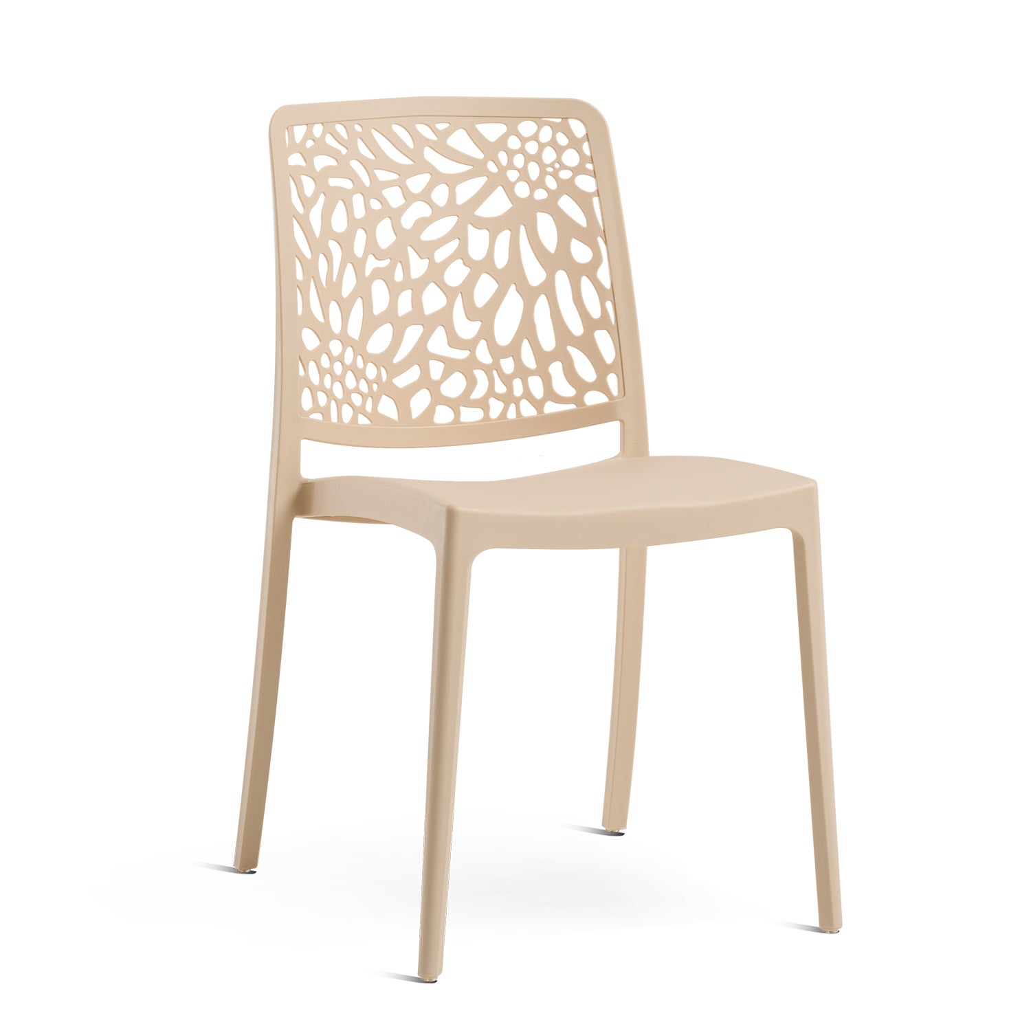 Lot de 4 Chaise de jardin sans coussin Sole en Polypropylène Beige - 6