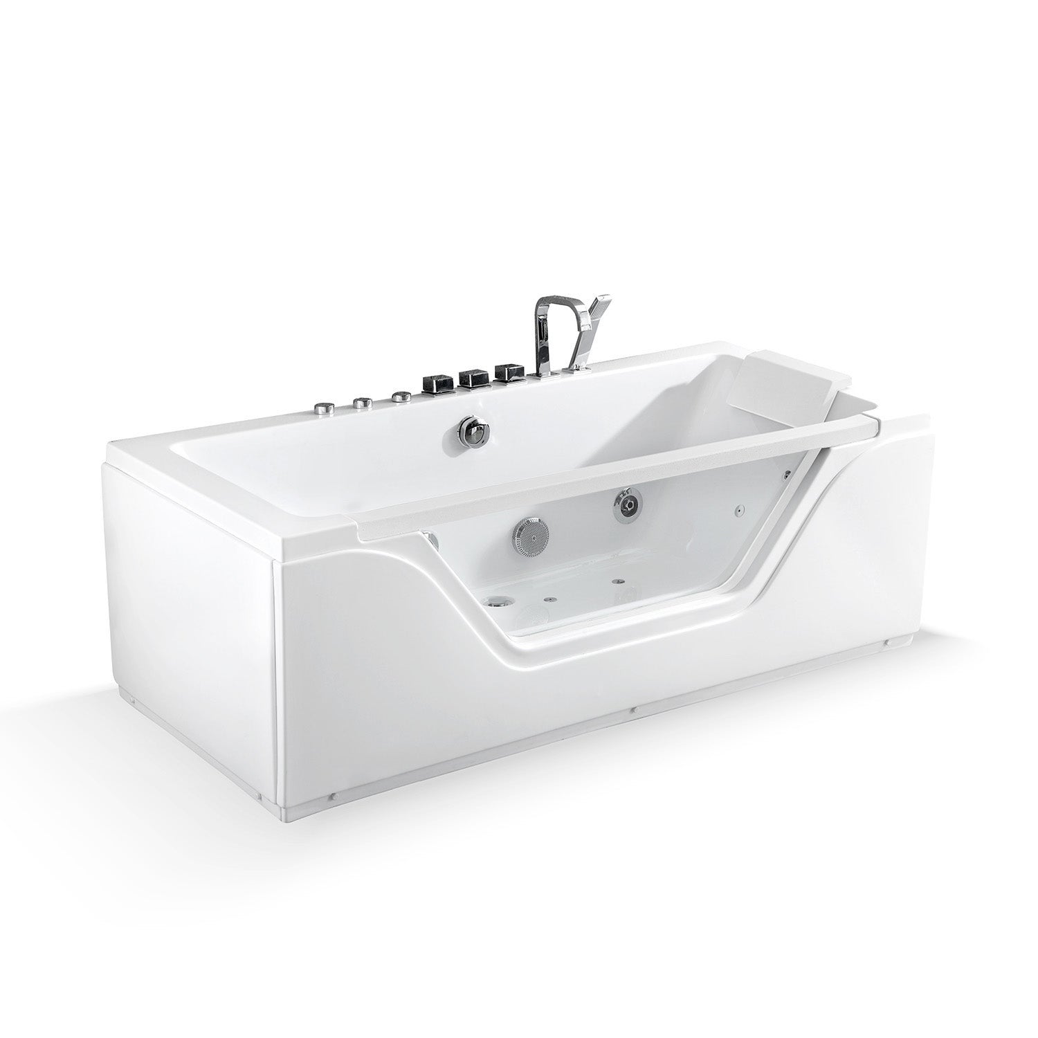 Baignoire Balnéo Rectangulaire Avec Hublot Tahiti White Jets 170 X78 X60 Cm, By Spalina - 3