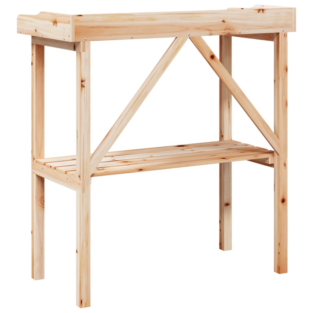 Table à plantes avec étagère en bois de sapin massif 78x38x82,5 cm - COMFORTXL - 6