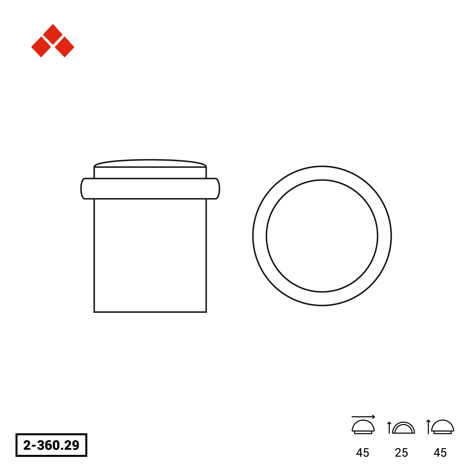 Retenue de porte | Style fonctionnel | Protège les murs et les portes contre les impacts | Fabriqué en plastique | Finition dorée | Mesures - 3