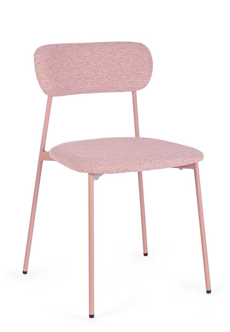 Krzesło do jadalni z włókna syntetycznego, różowe