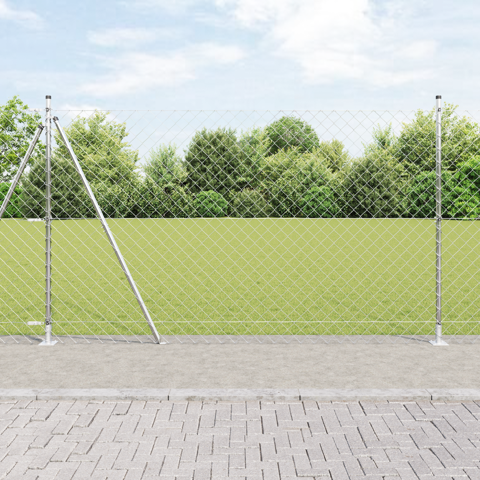 Słupek ogrodzeniowy. Srebrny 10 x 1,6 m (siatka 60 x 60 mm) vidaXL