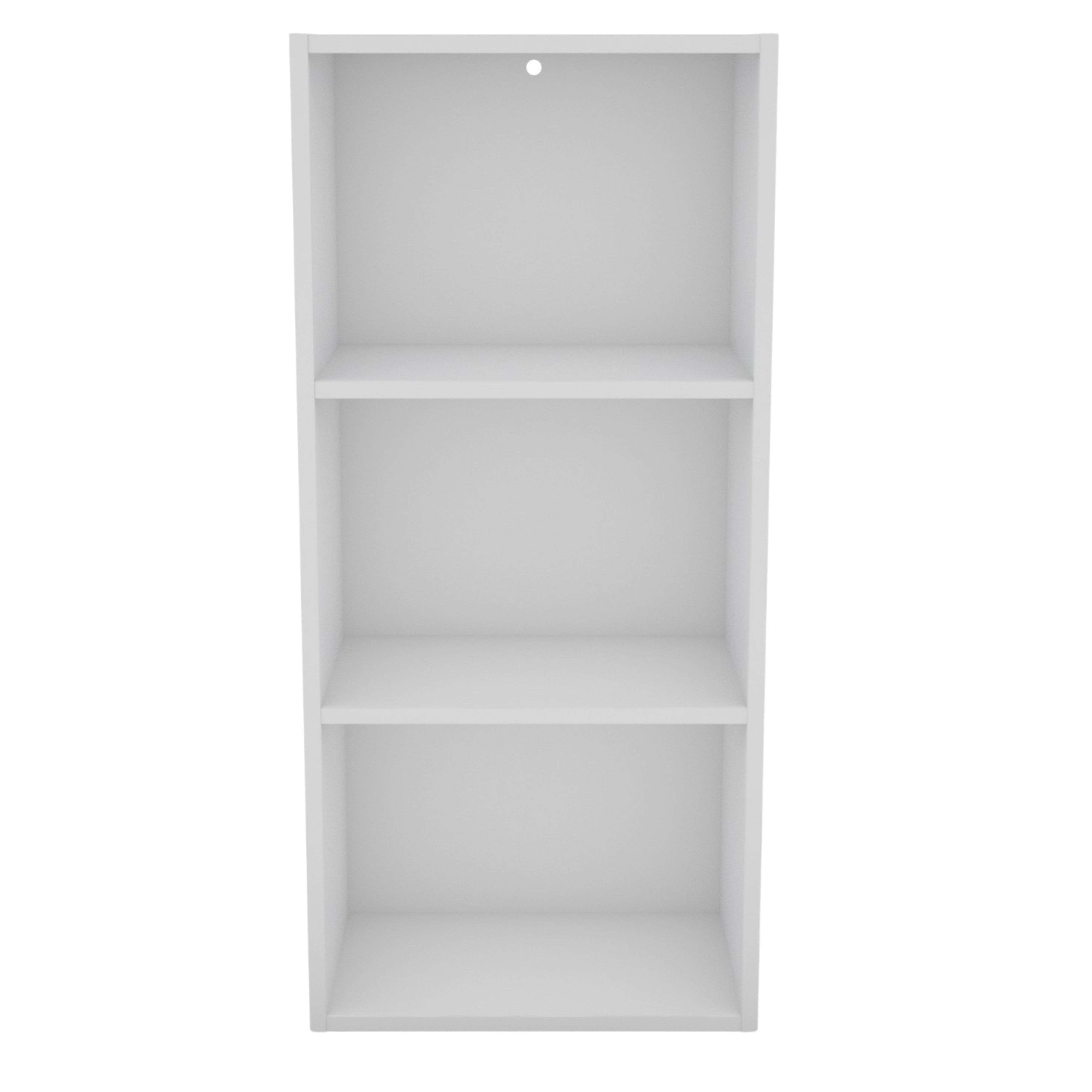 Estantería Baja 3 Niveles Salón, Almacenamiento de Comedor Plea Blanco Mate 42x92x29 cm - 2