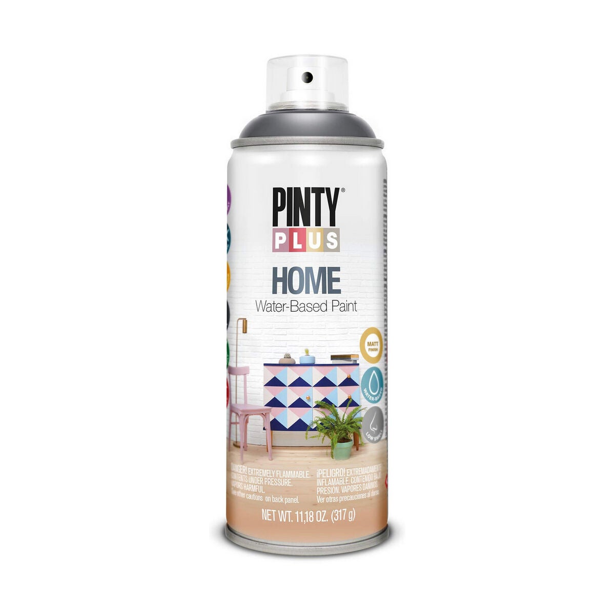 Pintyplus HOME dekoracyjna farba w sprayu 0.4L matowe HOME BLACK