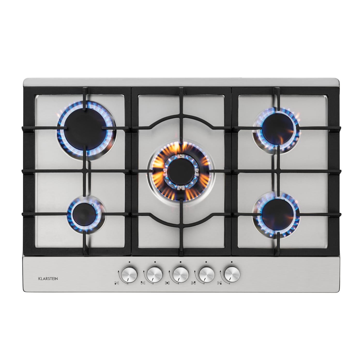 Klarstein Ignito Cocina A Gas Con 5 Zonas 5 Fogones Acero Inoxidable Plata Plateada Acero Inoxidable, Leroy Merlin
