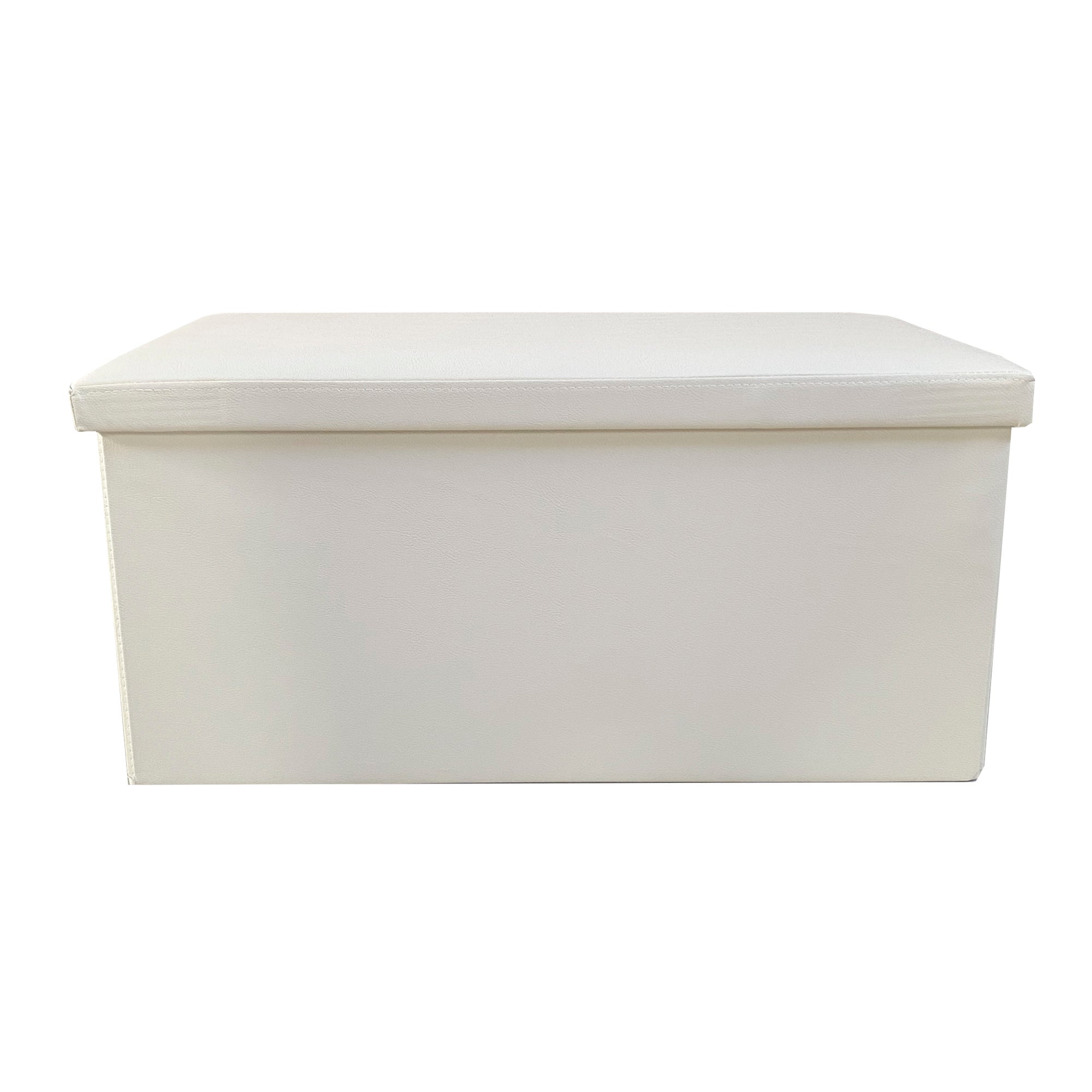 Puff ottoman rectangular polipiel plegable 76x38x38cm | nyana home | gran almacenaje | estilo otomano | polipiel resistente | beige