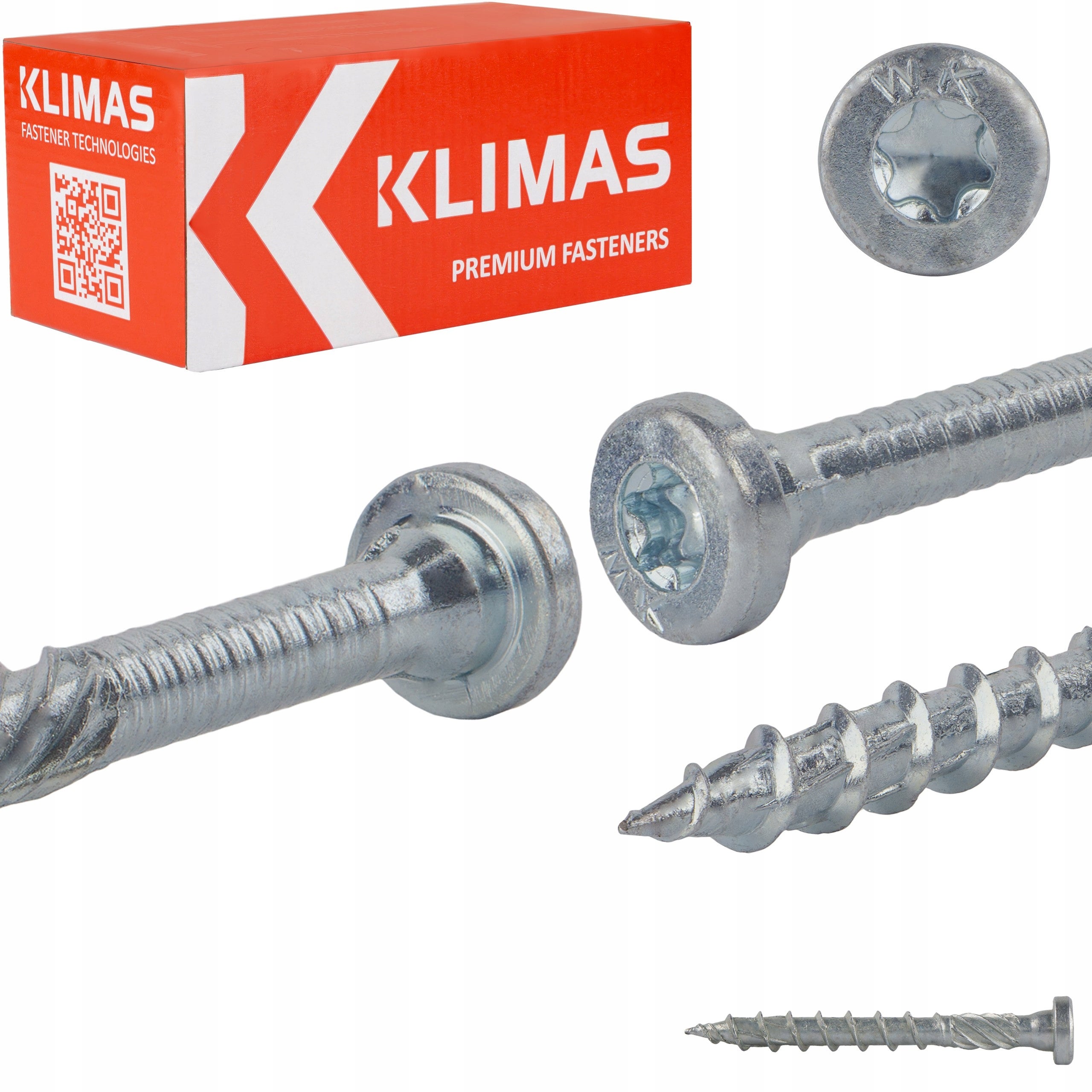 Wkręty do łączników ciesielskich Klimas WKCR 8x70 mm z okrągłym łbem 50szt