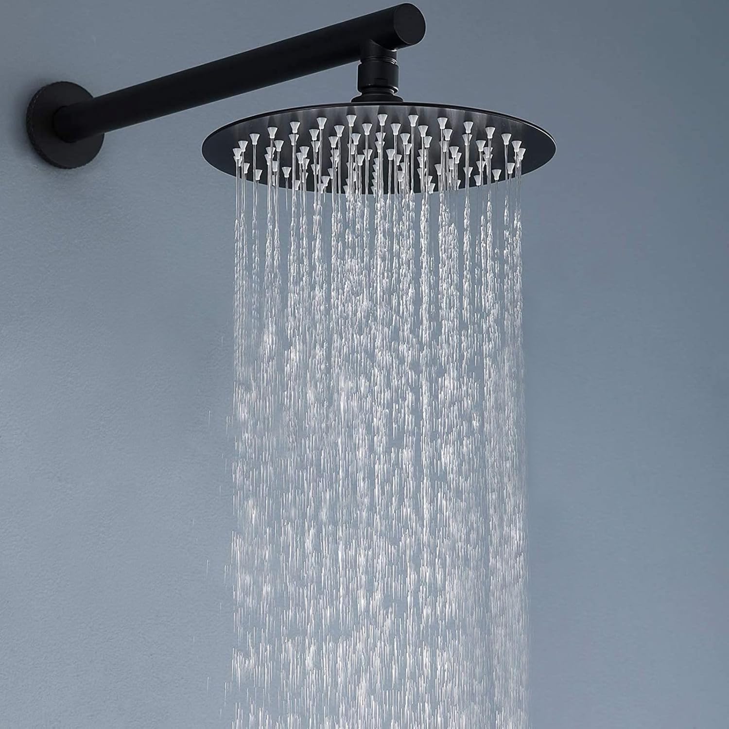 Braccio doccia tondo, nero, 5,2*5,2*40 cm, acciaio inossidabile ...
