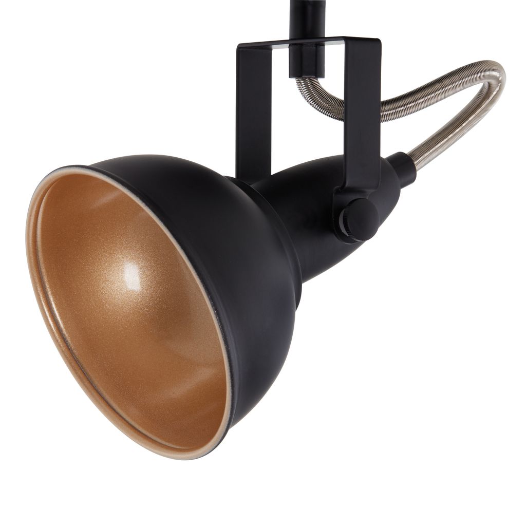Plafonnier 3-flammes - IP20 - 554x100x181mm - Noir/Or - E14 max. 40W - orientable - Briloner - 7