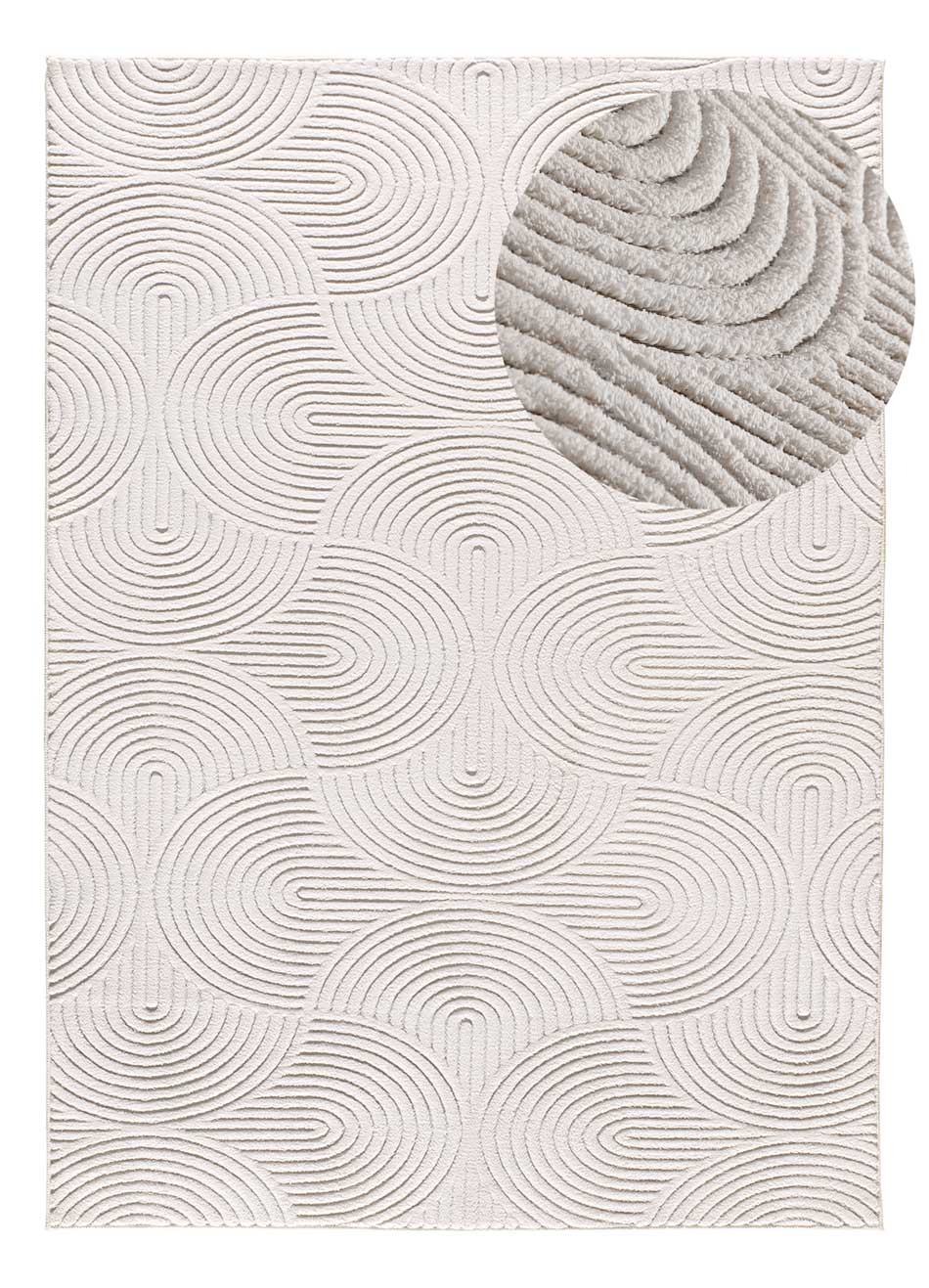 Tapis intérieur crème rectangulaire l.200 x L.290 cm ESTILO géometrique avec relief - ATTICGO - 2
