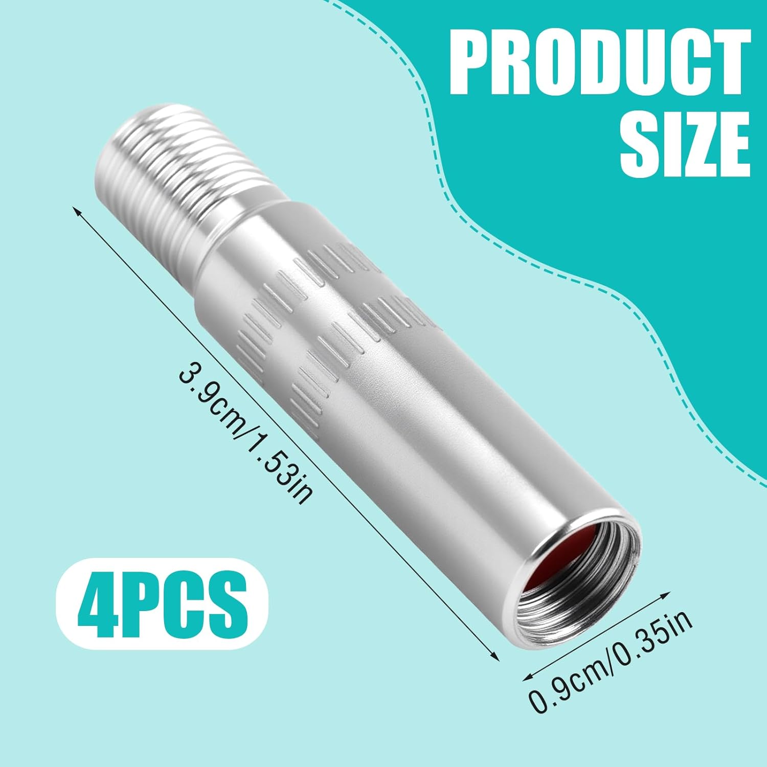 4 PCS Extention de Valve de Pneu 39mm, Extention en Aluminium pour Trottinette Électrique, Adaptateur de Rallonge Embout de Gonflage pour XIAOMI M365 - 2