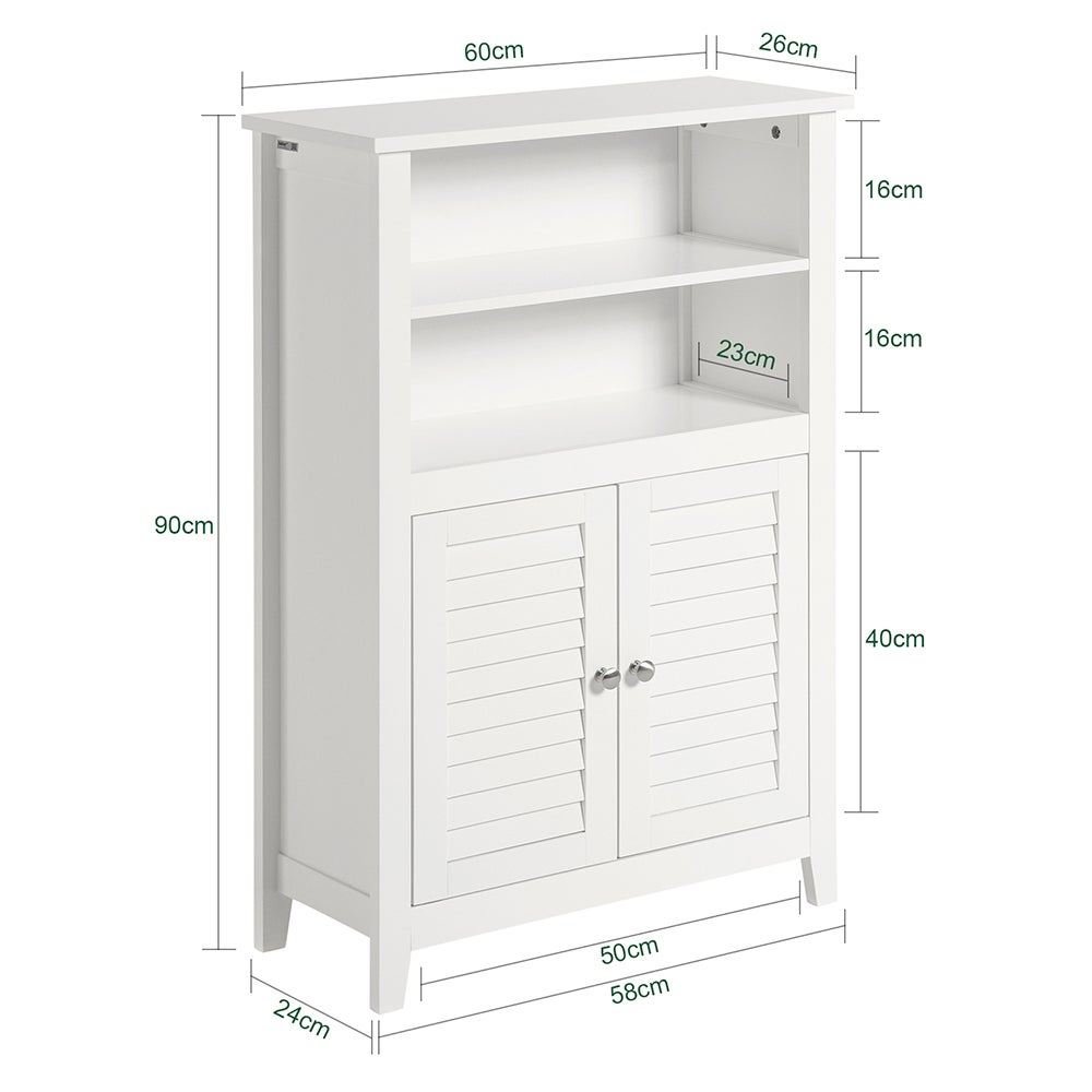 SoBuy BZR13-W Meuble Bas de Salle de Bain Armoire Toilette Armoire Salle de Bain Buffet Commode Armoire de Rangement - 3