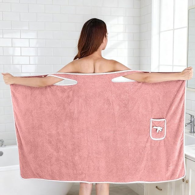 Peignoir de bain portable pour femme, jupe de douche grande taille, serviette de bain absorbante à séchage rapide pour un corps confortable à la mai
