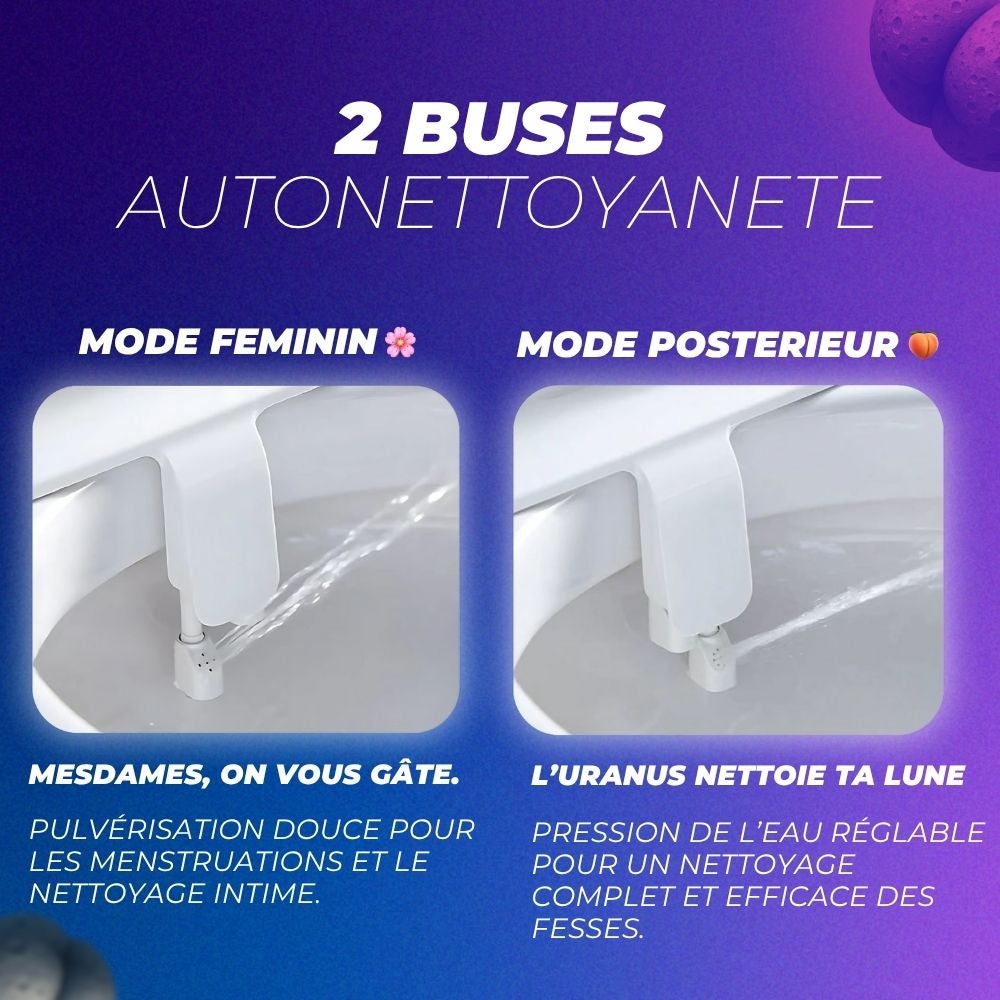 Kit Complet Toilette WC Japonaise Autonettoyante Avec Robinet 3 Voies Inclu (Brevet Déposé) - Marque Française - Bidet Japonais Jet réglable - 9